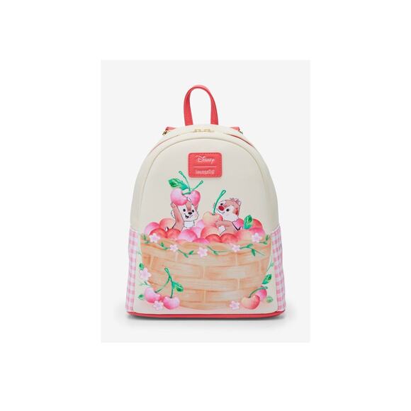 Loungefly Chip and Dale Cherry Basket Mini backpack Disney NEW!!! - Picture 2 of 4
